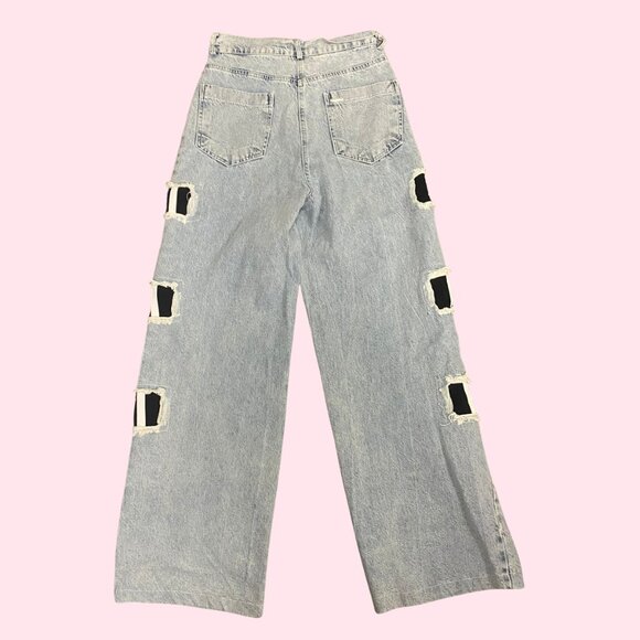 🔥 Soulofmu Light Wash Distressed Wide Leg Jeans – Size M 🔥 - Picture 4 of 10